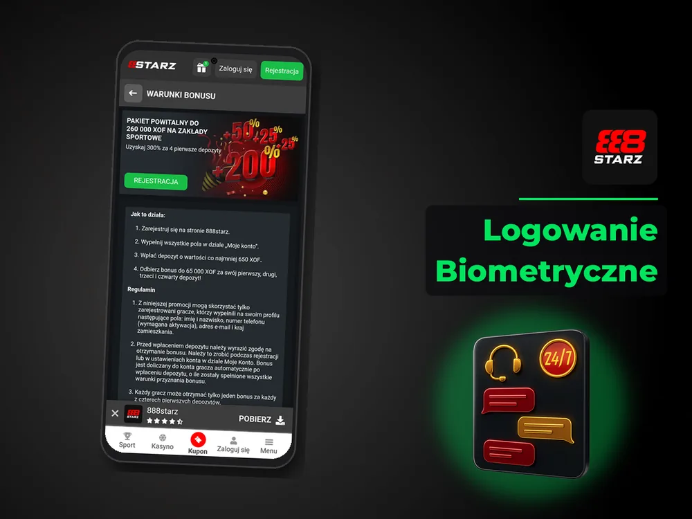 888starz - Logowanie Biometryczne