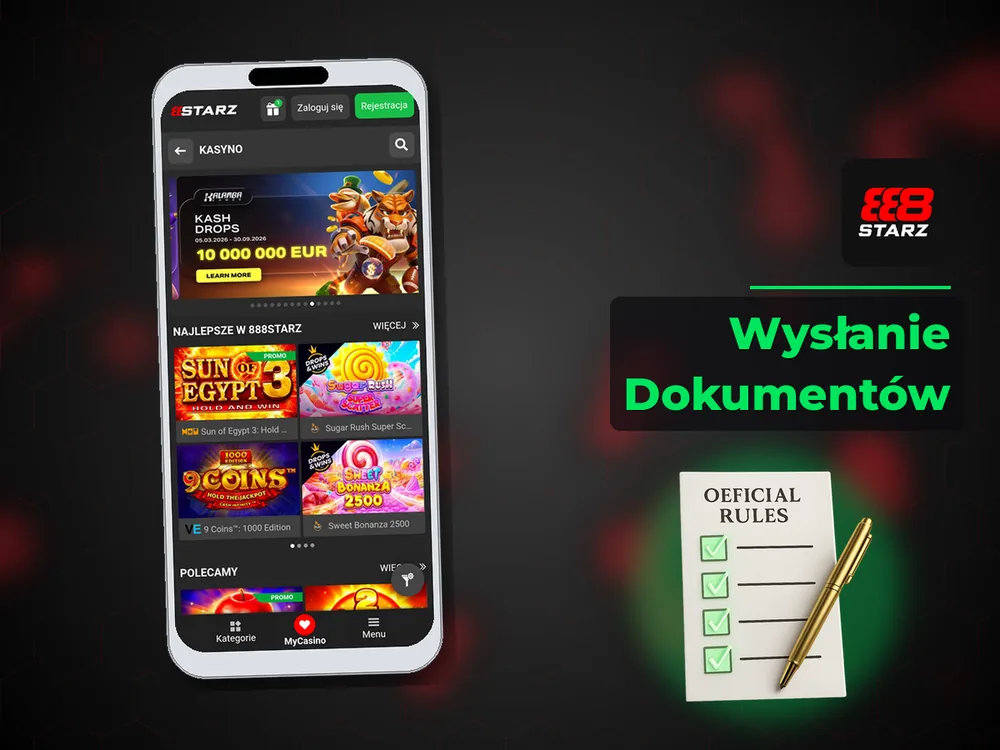 888starz - Wysłanie Dokumentów