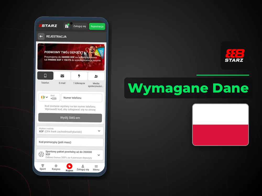 888starz - Wymagane Dane