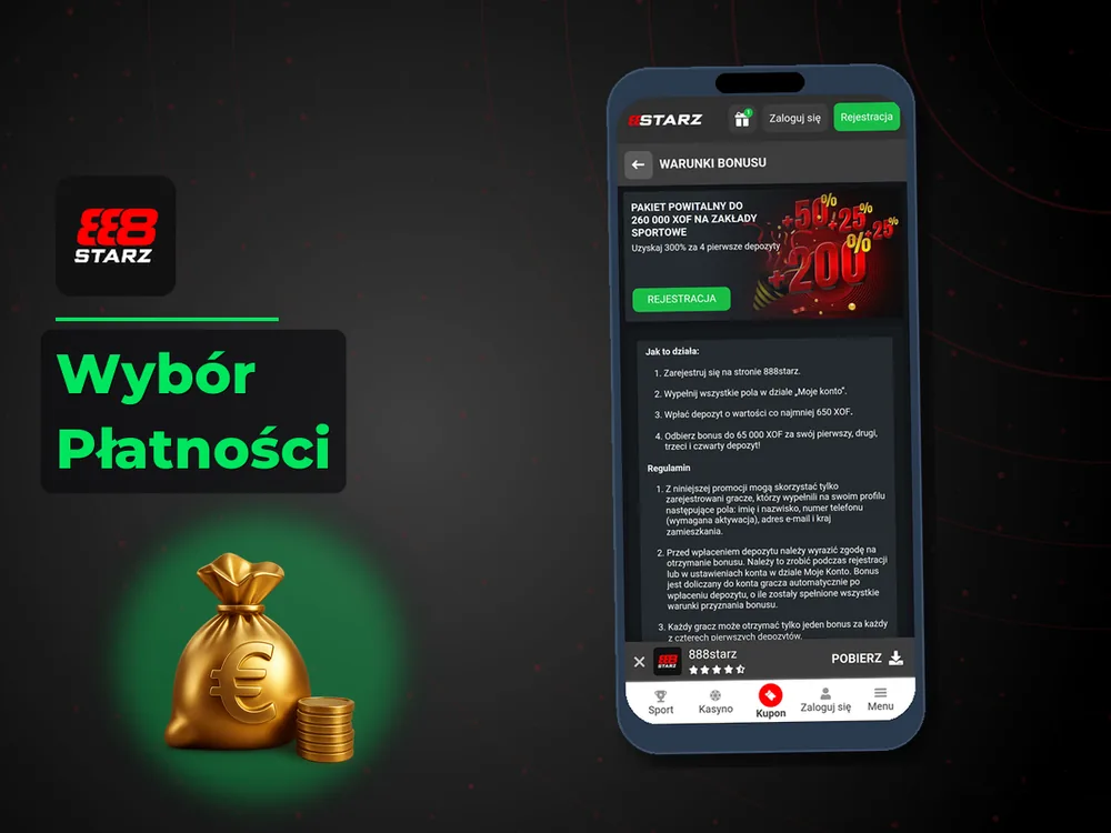 888starz - Wybór Płatności
